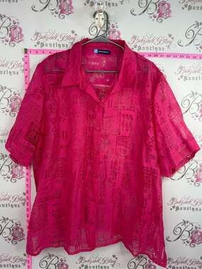 Penningtons tiki shirt Short Sleeve Button-Down Shirt - Hot Pink